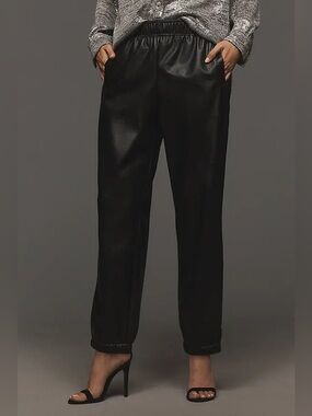 Avec les filles Faux Leather Jogger Pants Size L